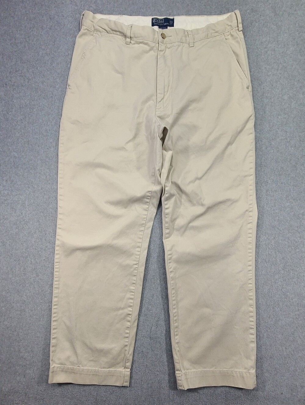 Polo Ralph Lauren Chino Pants Men 36x30 Khaki Beige Flat Front Straight Leg